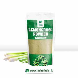GREEN HOPES Lemongrass Powder in branded packaging, possibly with fresh lemongrass stalks. Supports digestive comfort and detoxification.