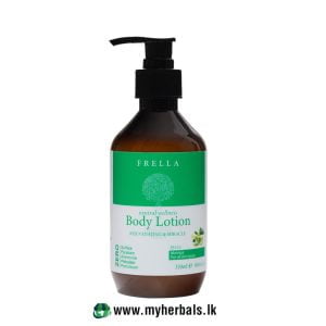 Frella Sulfate-Free Body Lotion with Moringa Essential Oil 320ml. Nutrient-rich revitalizing skin moisturizer available at MyHerbals.lk.