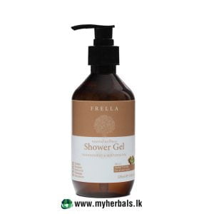 Frella Sulfate Free Shower Gel with Triphala Herbal Oil 320ml. Ayurvedic body wash for skin rejuvenation and natural detoxification at MyHerbals.lk.