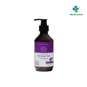 FRELLA Lavender Shower Gel 320ml bottle for a soothing natural body cleanse and skin restoration. Shop Now at www.myherbals.lk